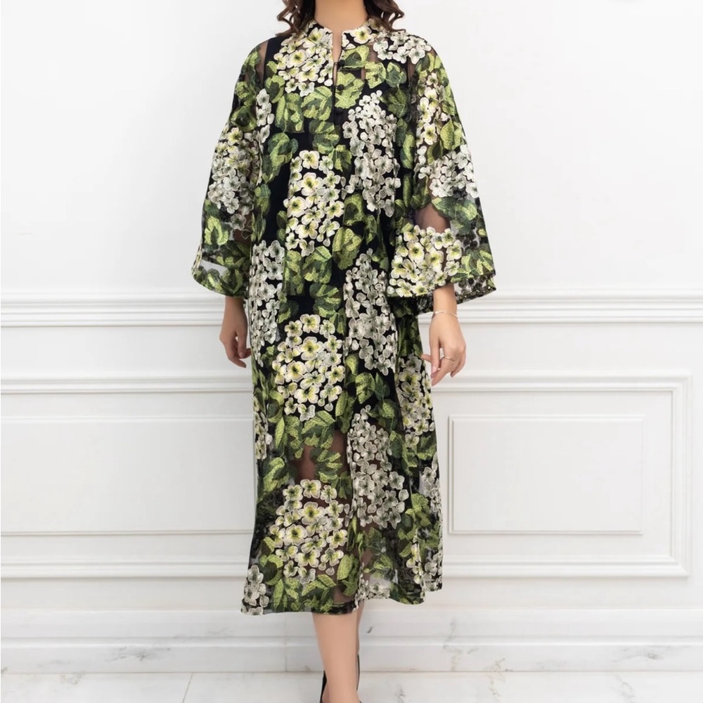 Unmatched Floral Green and Pink Dress